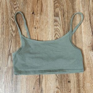 Green Cropped Tank Top
